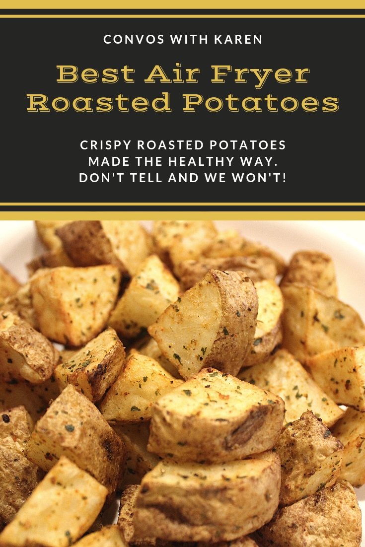 Healthy, easy air fryer roasted potatoes are a great side dish made with russet potato cubes.