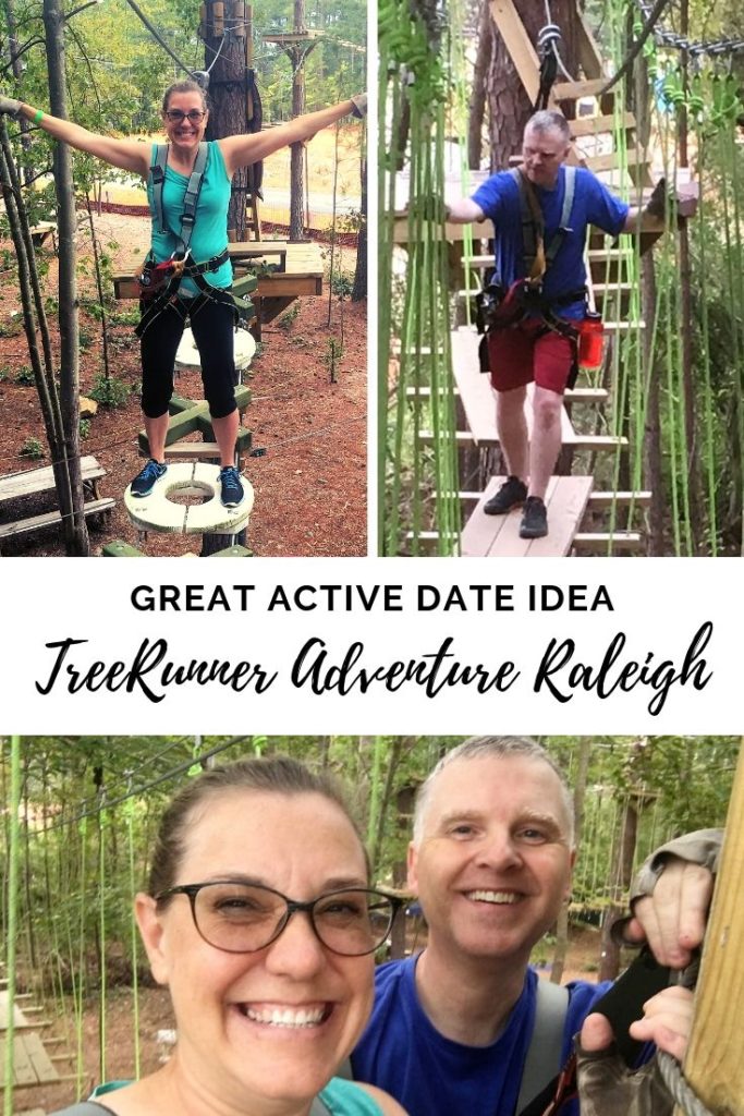 Title images for TreeRunner Raleigh Adventure, with Rob, me and the two of us smiling