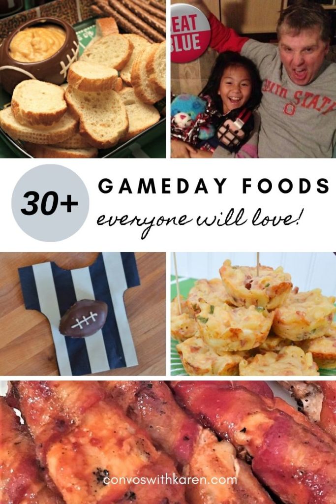 Gameday foods collage for tailgate parties