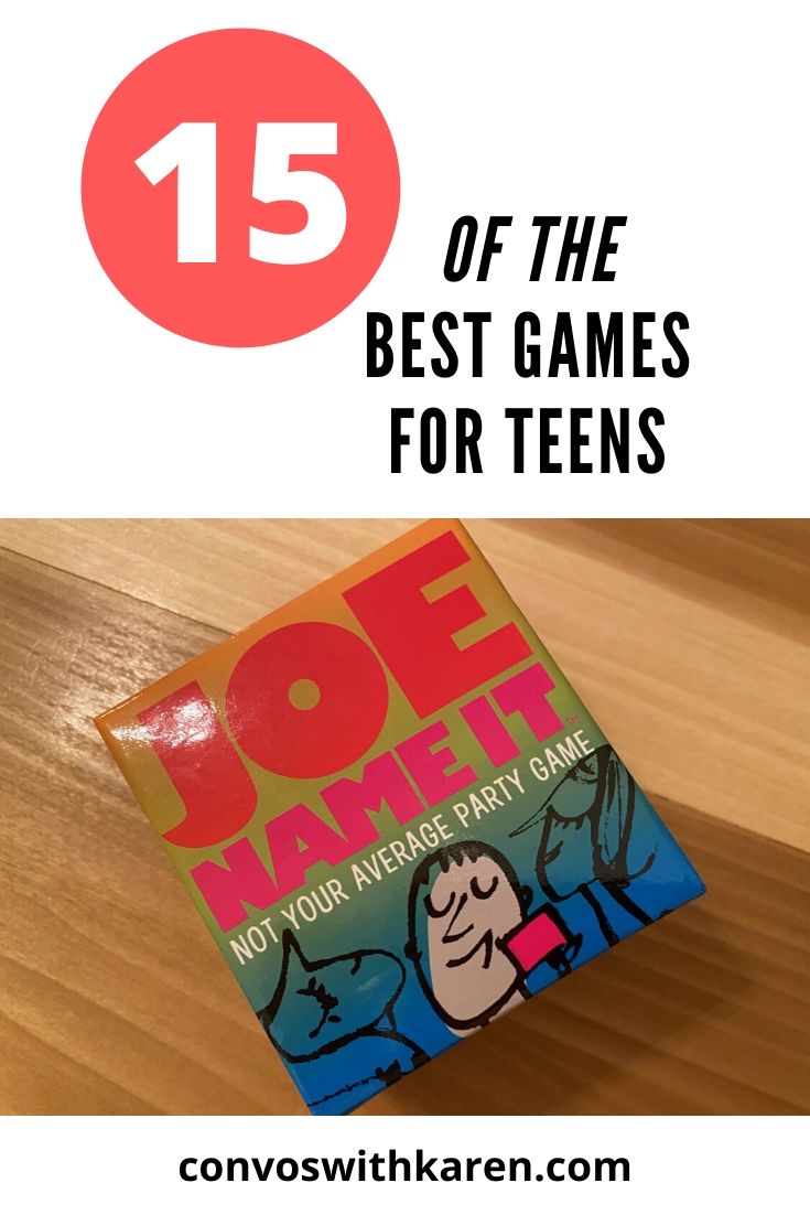 Looking for the best games for teens? Perfect for family game night or parties? We've got 15 of the absolute best games for teens -- selected by experts (my teens)! #bestgamesforteens #boardgamesforteens #boardgamesparty #familygamenight #bestboardgamesforteenagers #teengiftideas #teenpartyideas #teenpartygames #teenpartyactivities #familygamenightfunny
