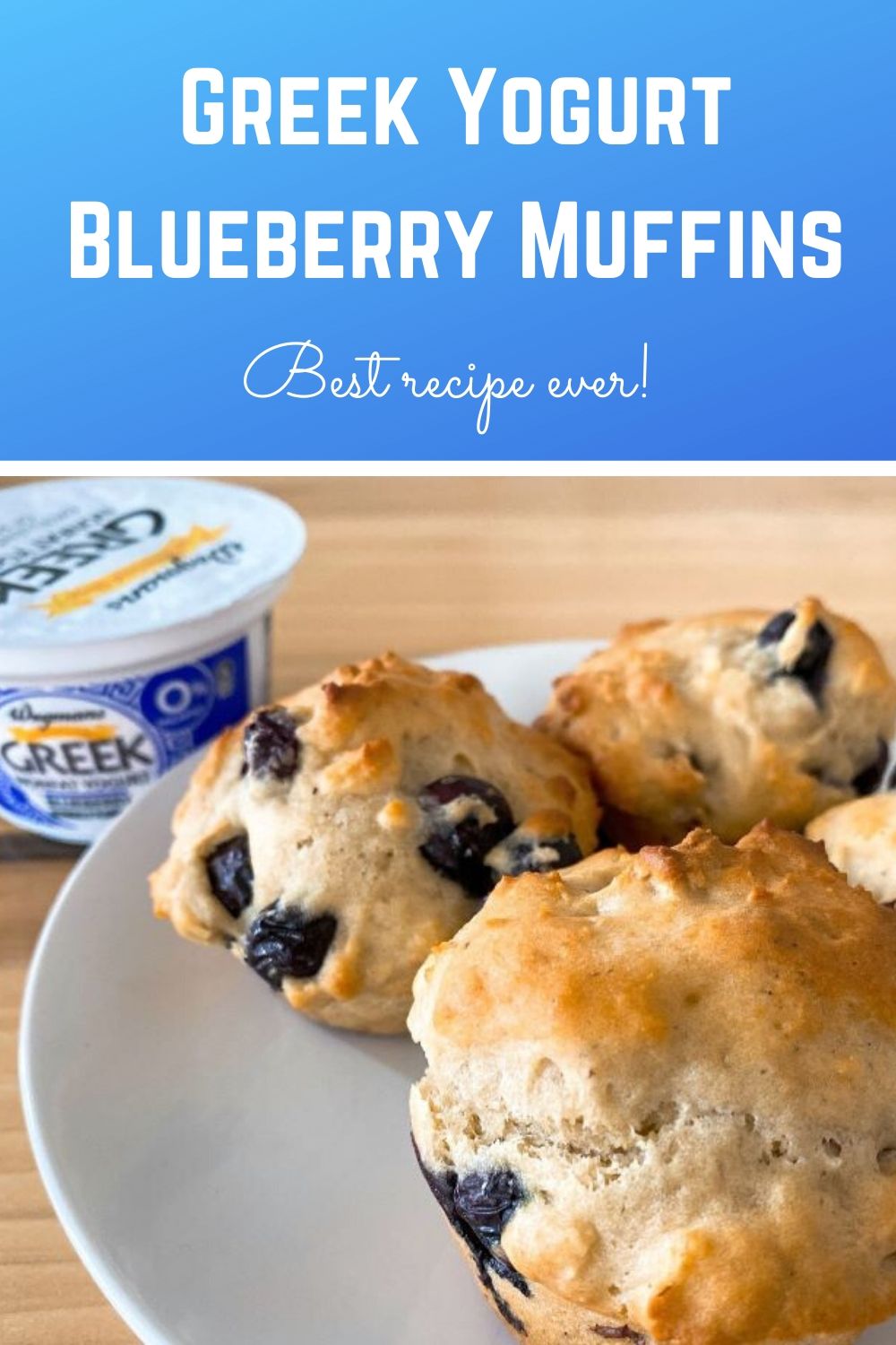 Looking for an easy blueberry muffins recipe? Want to make healthy blueberry muffins? This homemade blueberry muffins recipe with Greek yogurt makes moist blueberry muffins that taste even better than Starbucks blueberry muffins. This made from scratch blueberry muffin recipe will quickly become a family favorite! It's a great make-ahead brunch recipe, too! 