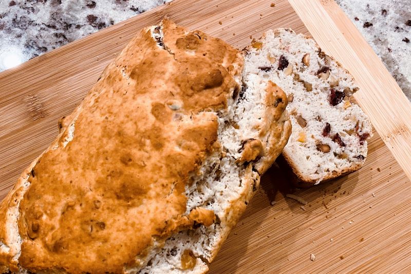 Irish soda bread on cutting board