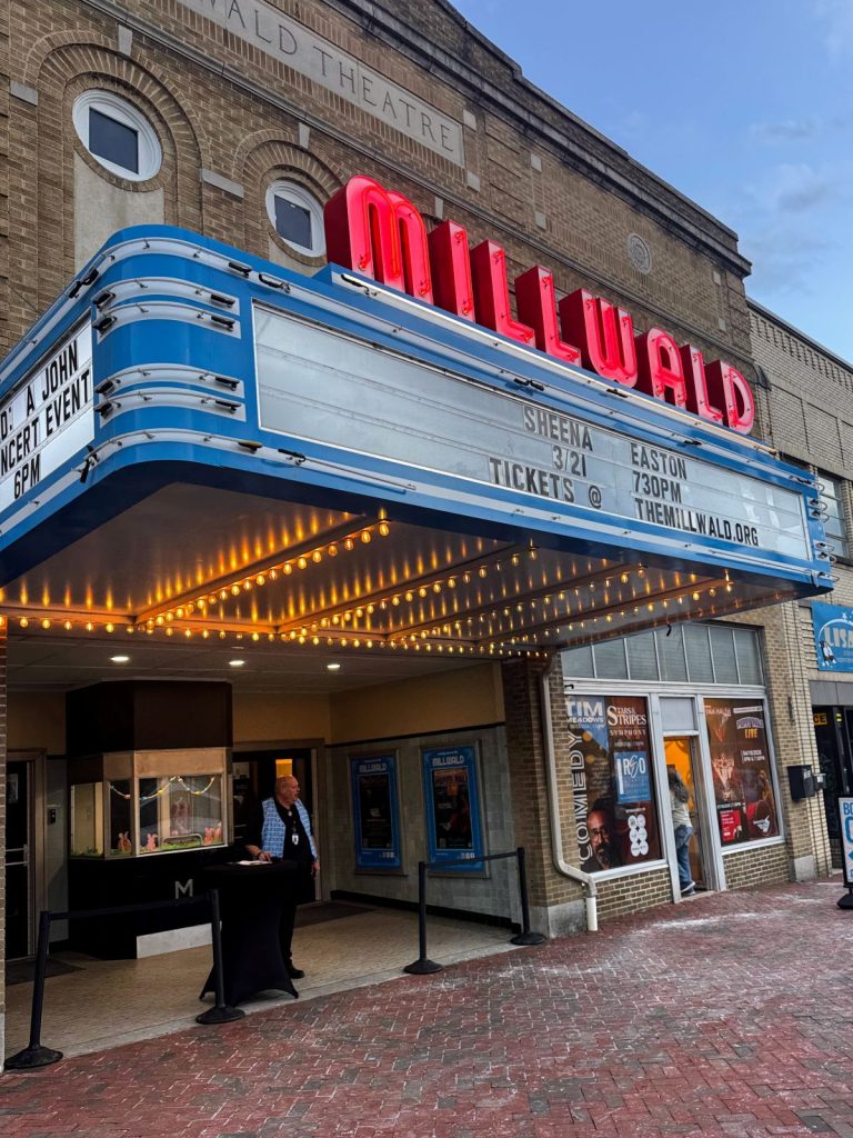 Entrance to the historic Millwald Theatre in Wytheville.