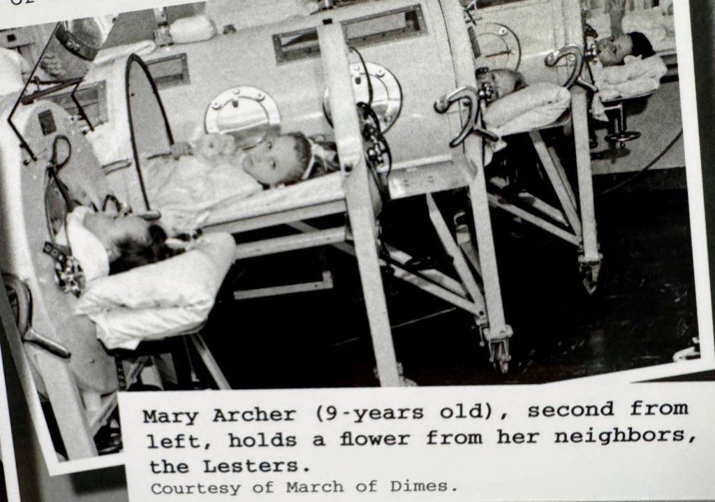 One of the many photos and other artifacts on display sharing the story of the Summer Without Children during the polio epidemic in Wytheville, VA.